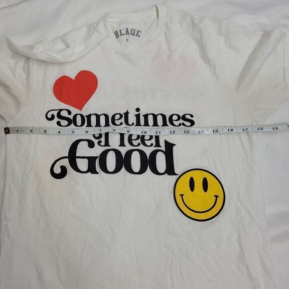 BLAQE sometimes I feel good/sad white short‎ sleeve graphic t-shirt unisex S - Picture 5 of 6